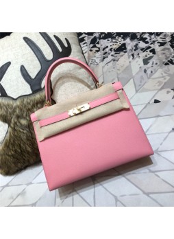 Her.mes Kelly 25/28/32cm Sellier Bag Epsom Leather Silver/Gold Metal In Pink WAX High